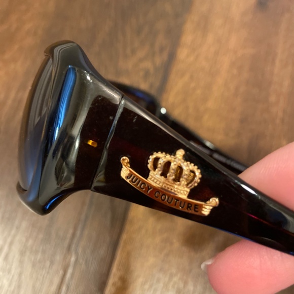 Y2K VINTAGE JUICY COUTURE SUNGLASSES CASE & CLOTH ROYAL CROWN BROWN TORTOISE main image 16